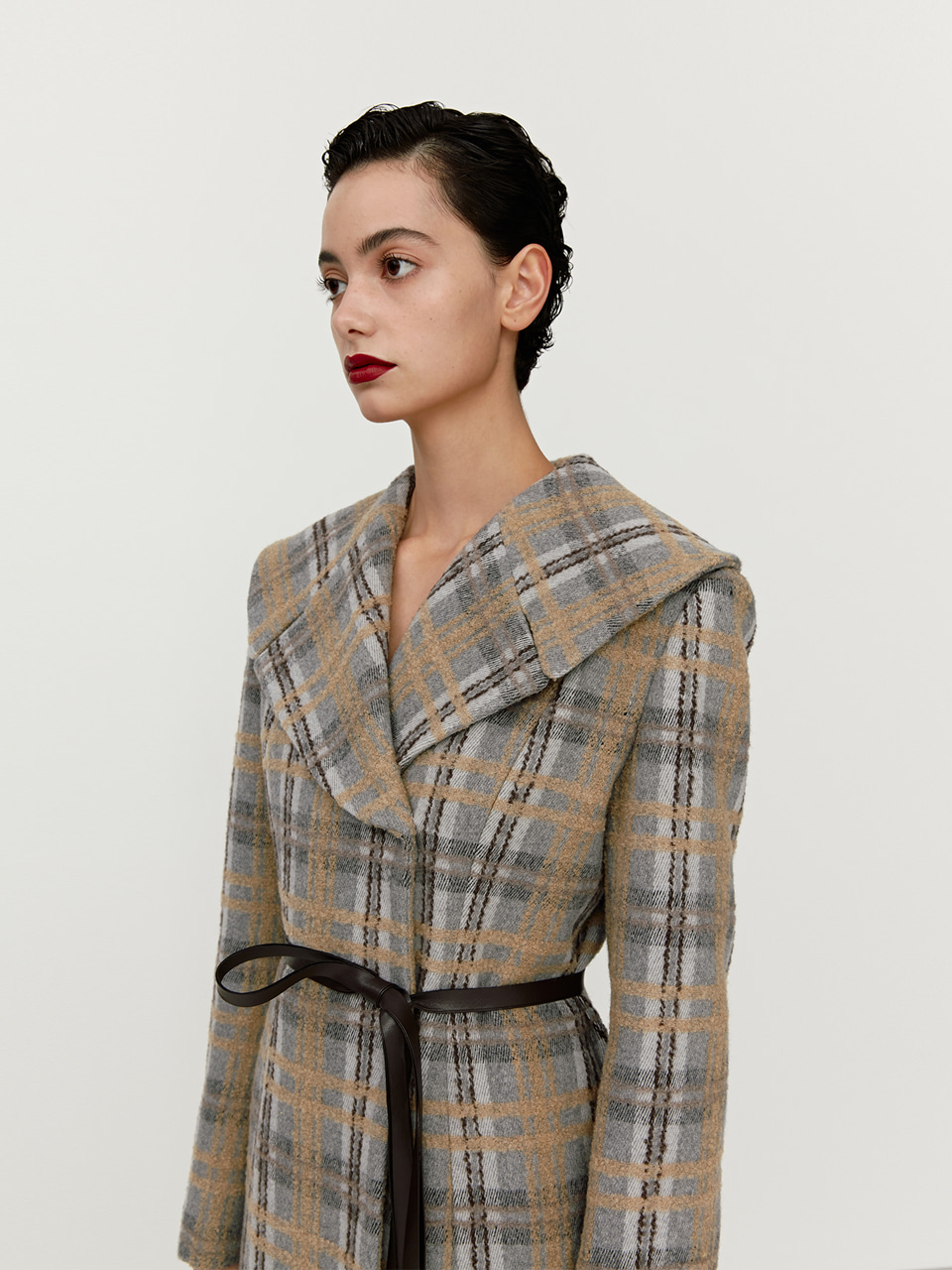 Belted Wool-Blended Coat